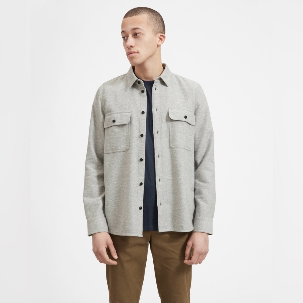 NEW Everlane The Heavyweight Overshirt Uniform in Heathered Grey, Size XS